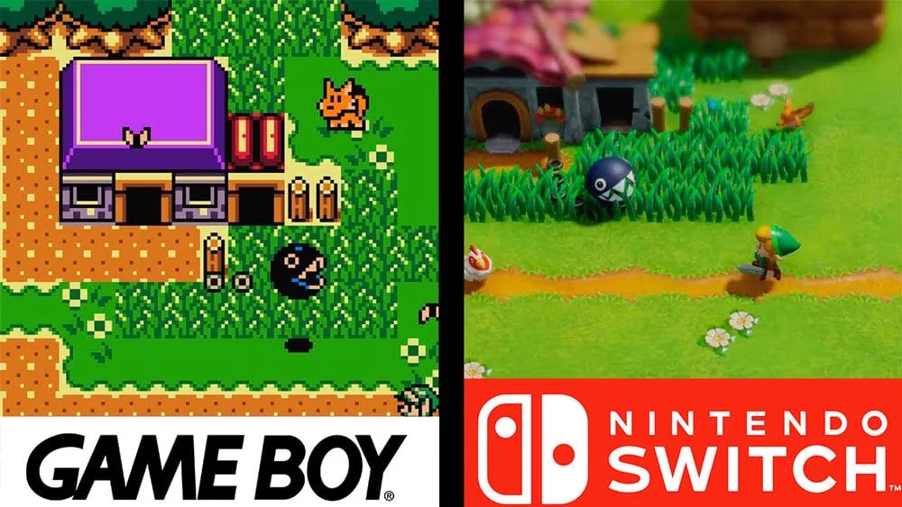 zelda-links-awakening-switch-game-boy-graphics legend-zelda-links-awakening-before-after