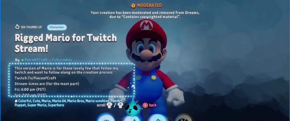 Sony heq Mario nga Dreams pasi Nintendo hap probleme me copyright